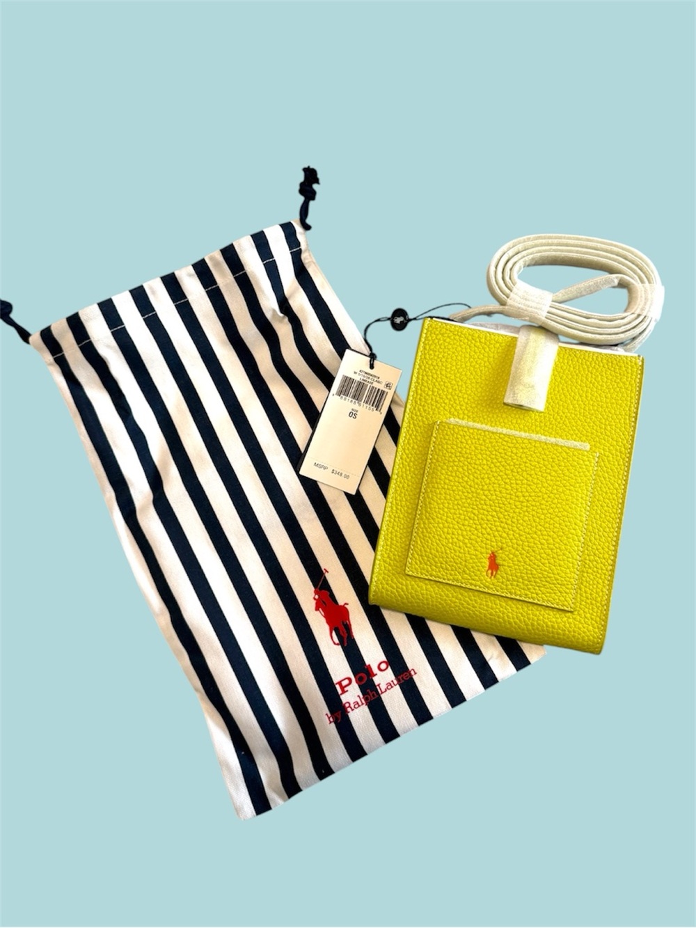 Polo by Ralph Lauren Lime Green Leather Crossbody